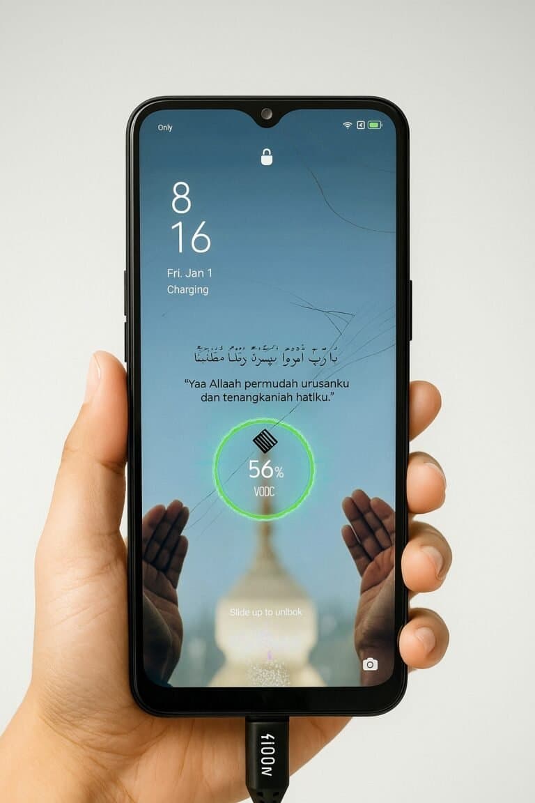 Thunderfix device repair post showing a phone charging test